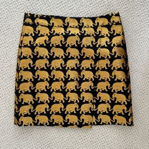 New! J.Crew Gold and Black Elephant Skirt Sz 00